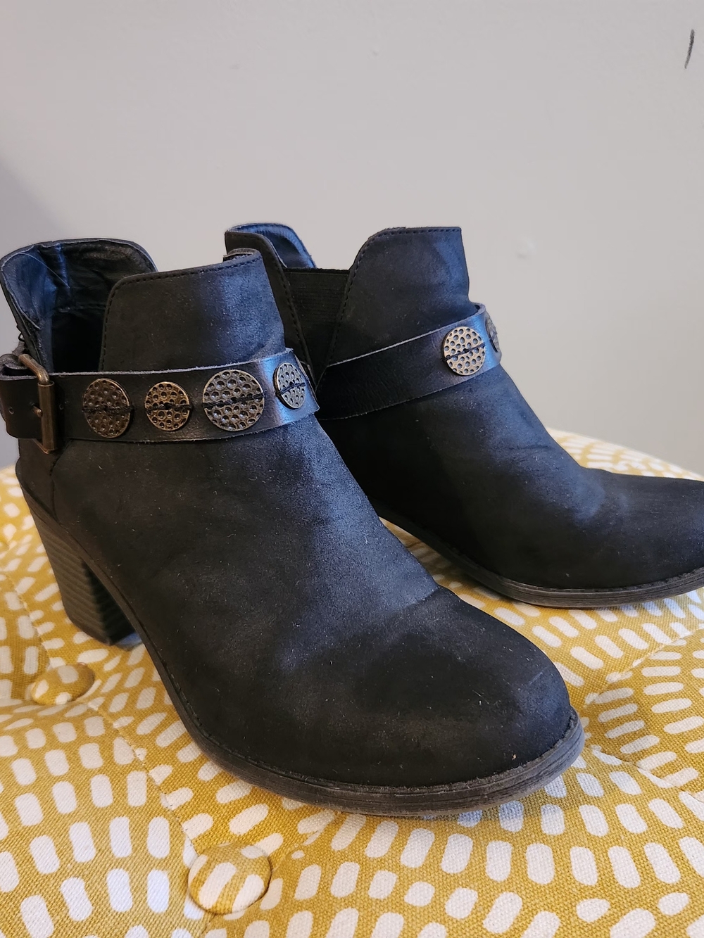 Roxy Black Women's Ankle Booties with Studded Strap